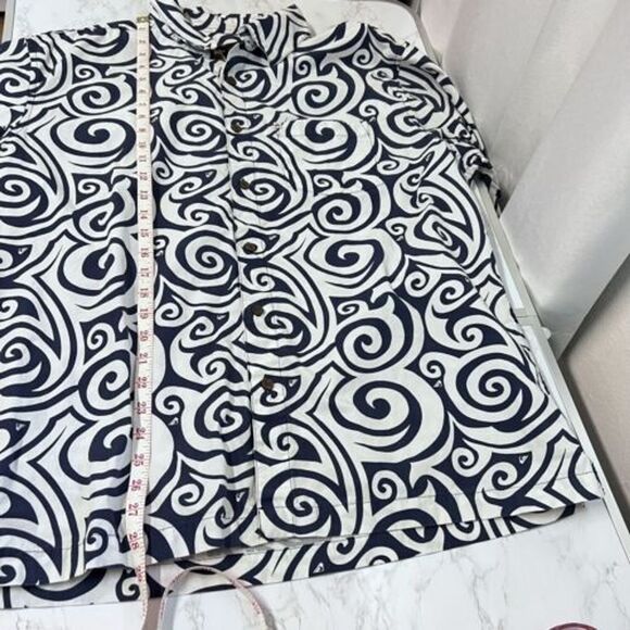Quiksilver Men's Size XL Wave Spiral Aloha Short Sleeve Shirt Top Whimsical - Picture 13 of 15
